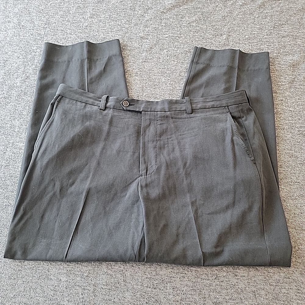 Tommy Bahama‎ Pants Men's 40x32 (40x30) Silk Black Cotton Dress Slacks Pleated